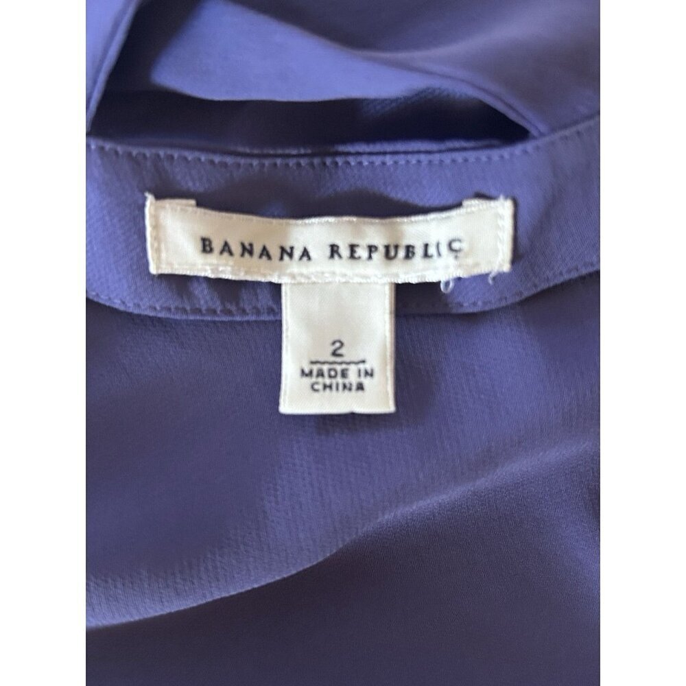 Banana Republic Purple Blouse Racer Back Side Zip - Picture 8 of 11